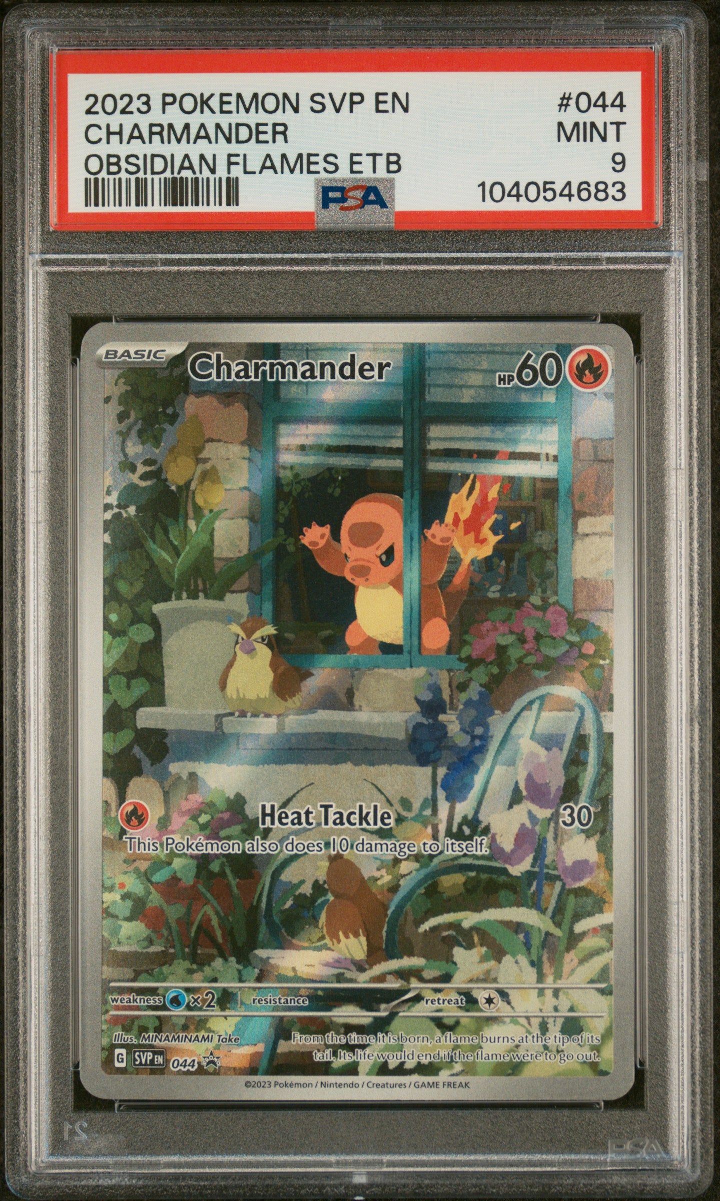 2023 Pokemon Black Star Promo #044 Charmander Obsidian Flames Etb PSA 9