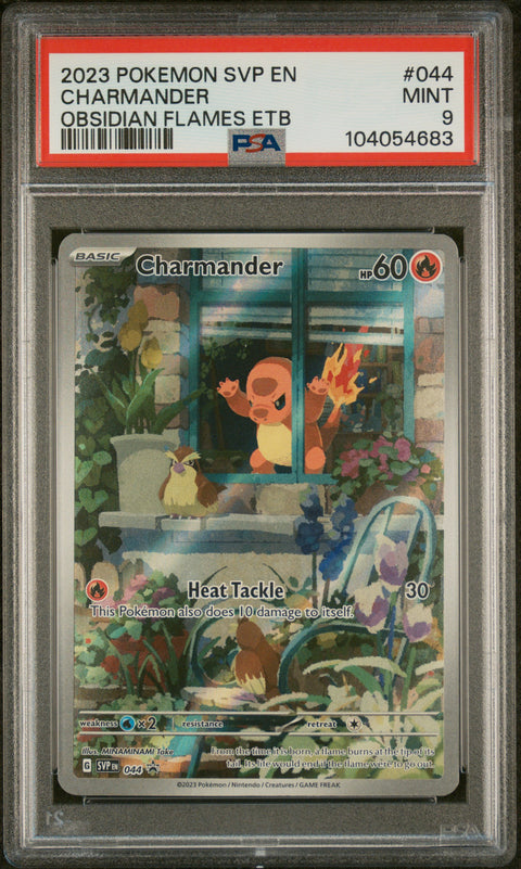 2023 Pokemon Black Star Promo #044 Charmander Obsidian Flames Etb PSA 9