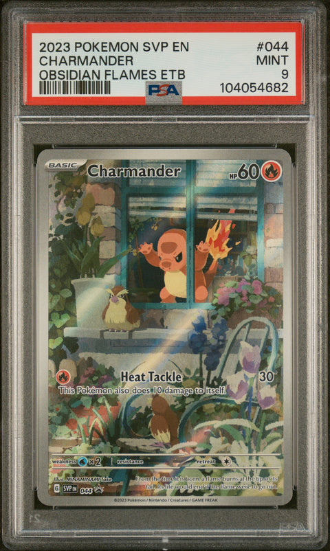 2023 Pokemon Black Star Promo #044 Charmander Obsidian Flames Etb PSA 9