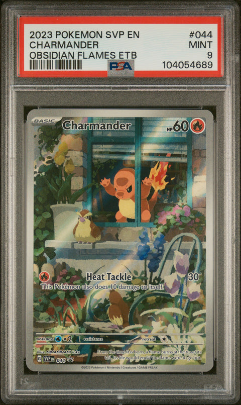 2023 Pokemon Black Star Promo #044 Charmander Obsidian Flames Etb PSA 9