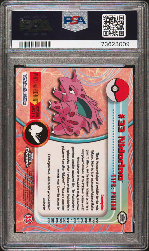 2000 Topps Chrome Pokemon T.V. Nidorino #33 PSA 8