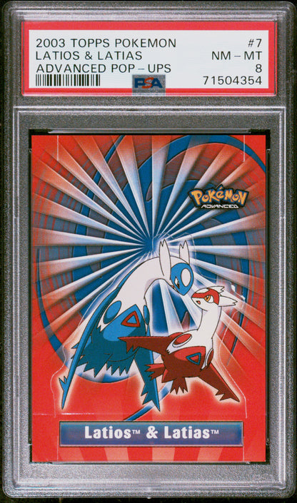 2003 Topps Pokemon Advanced Pop-Ups Latios & Latias #7 PSA 8