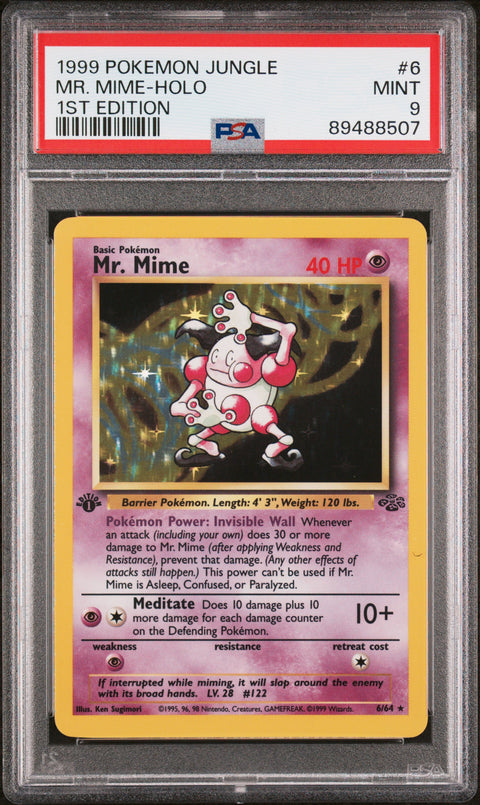 1999 Pokemon Jungle Mr. Mime-Holo #6 PSA 9