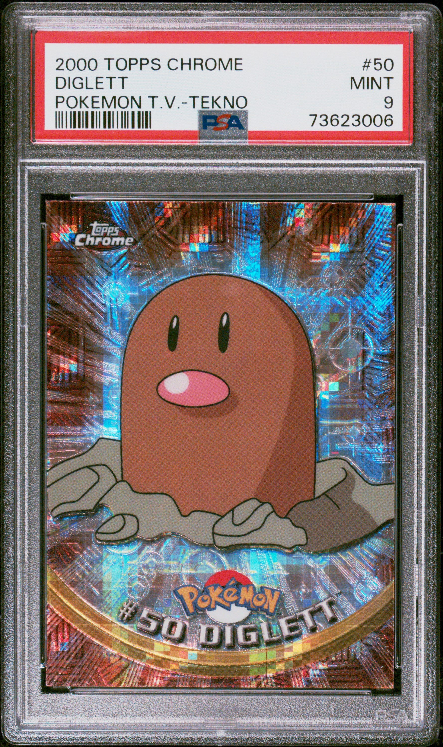2000 Topps Chrome Pokemon T.V. Diglett #50 PSA 9