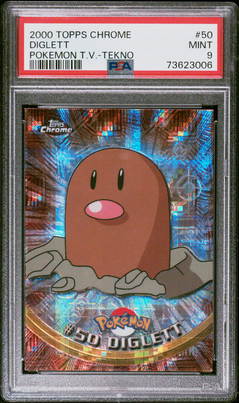 2000 Topps Chrome Pokemon T.V. Diglett #50 PSA 9