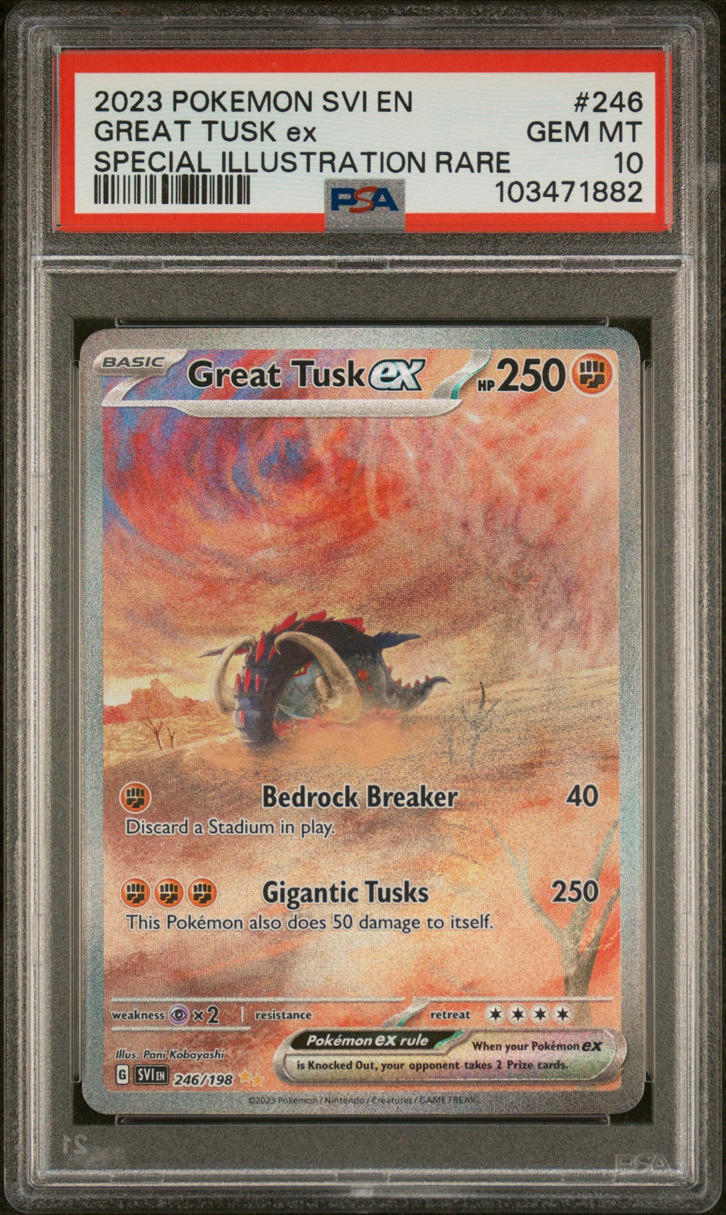 2023 Pokemon Svi En-Scarlet & Violet Great Tusk Ex #246 PSA 10