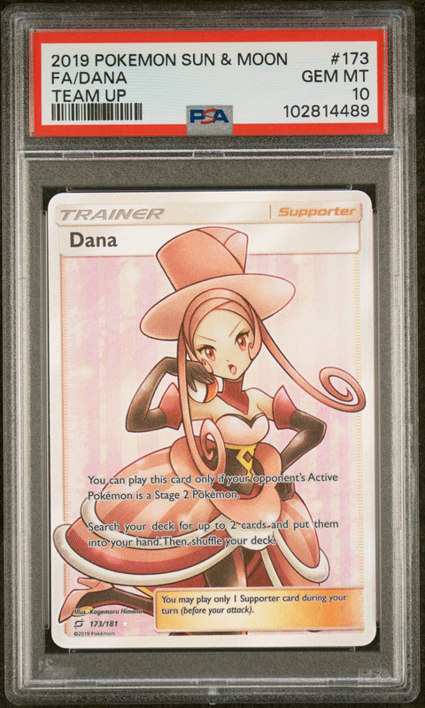 2019 Pokemon Sun & Moon Team Up Fa/Dana #173 PSA 10