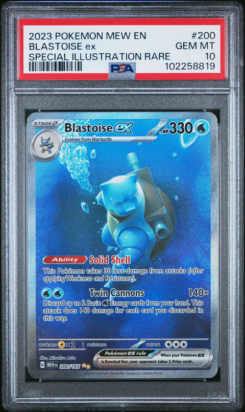 2023 Pokemon Mew En-151 Blastoise Ex #200 PSA 10
