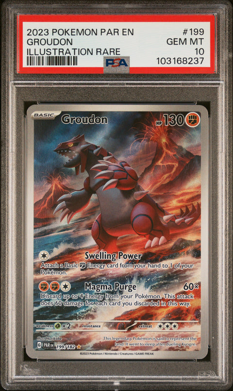 2023 Pokemon Par En-Paradox Rift Groudon #199 PSA 10
