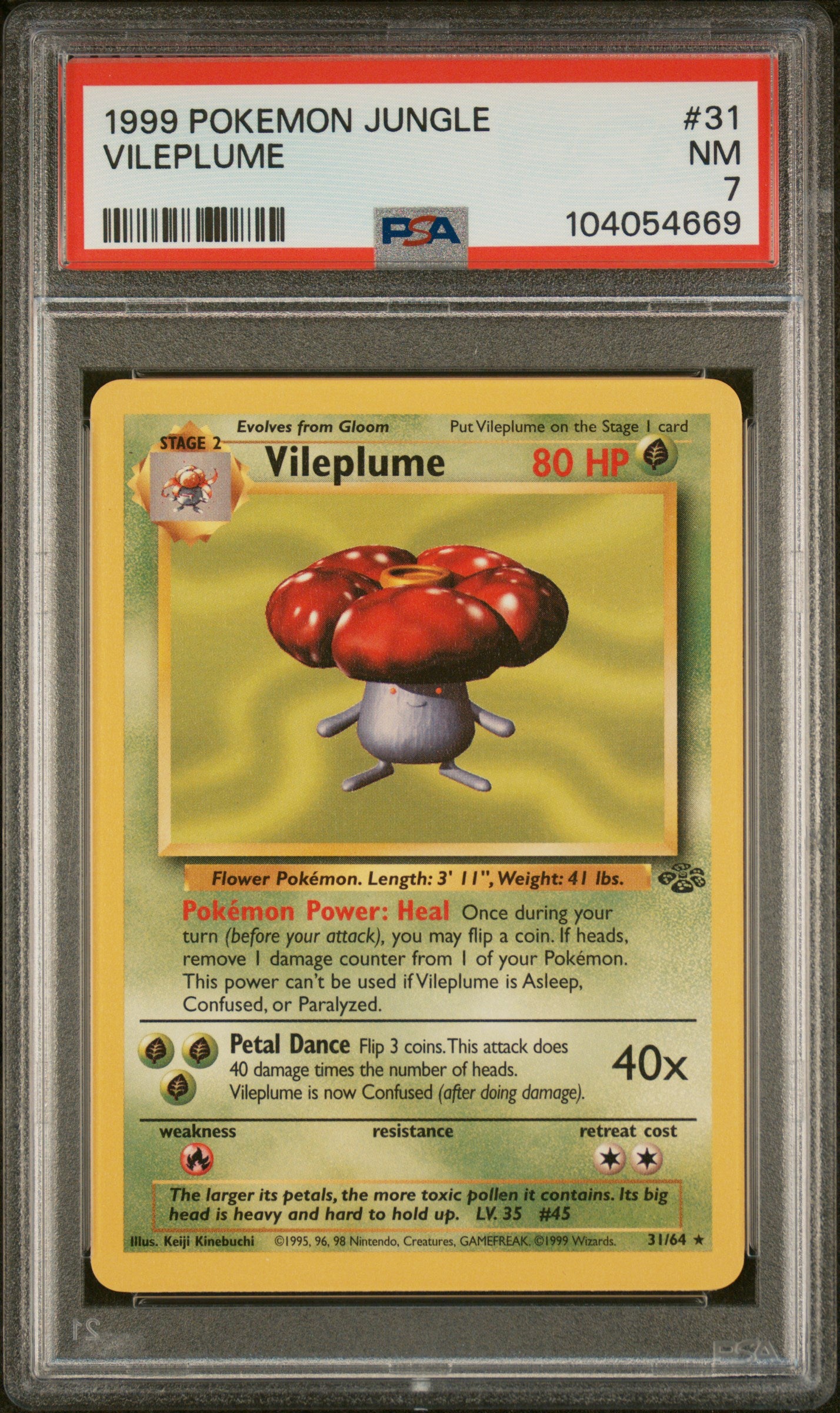 1999 Pokemon Jungle #31 Vileplume PSA 7