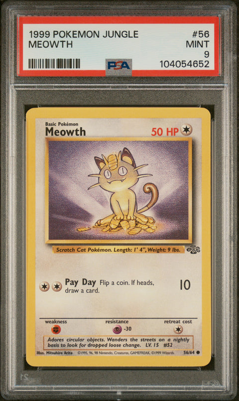 1999 Pokemon Jungle #56 Meowth PSA 9