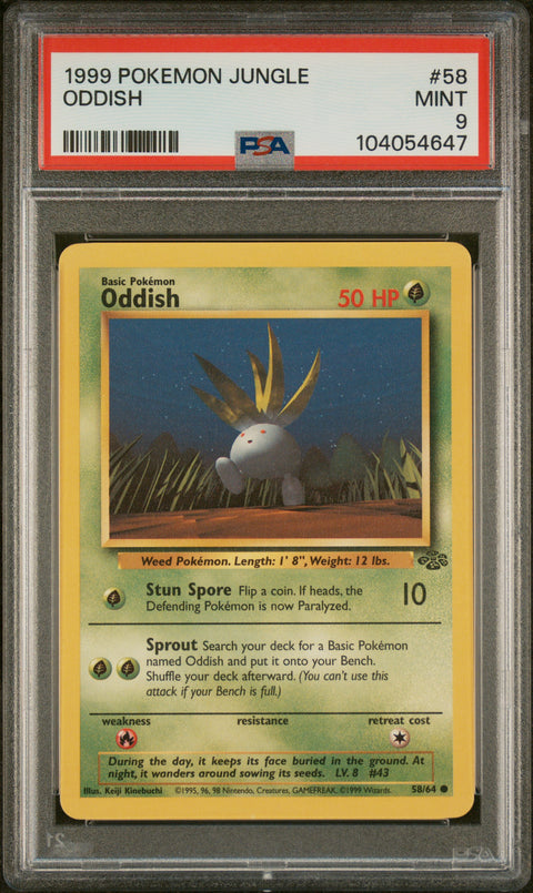 1999 Pokemon Jungle #58 Oddish PSA 9