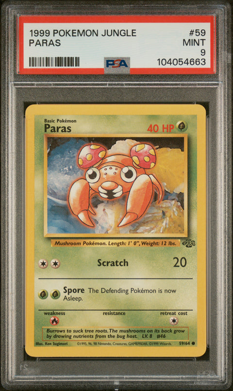 1999 Pokemon Jungle #59 Paras PSA 9