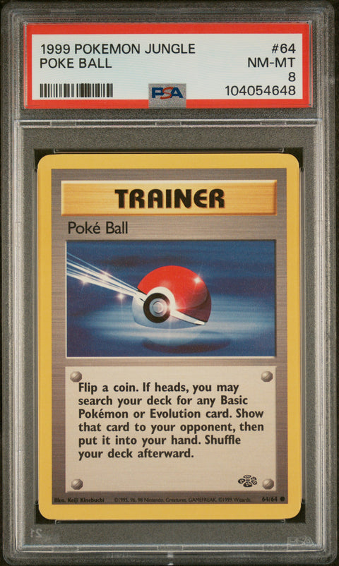 1999 Pokemon Jungle #64 Poke Ball PSA 8
