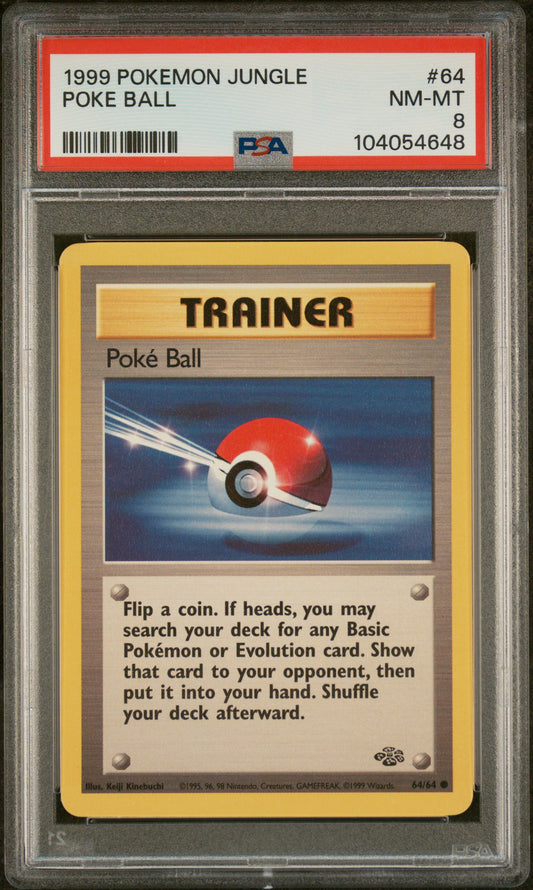 1999 Pokemon Jungle #64 Poke Ball PSA 8
