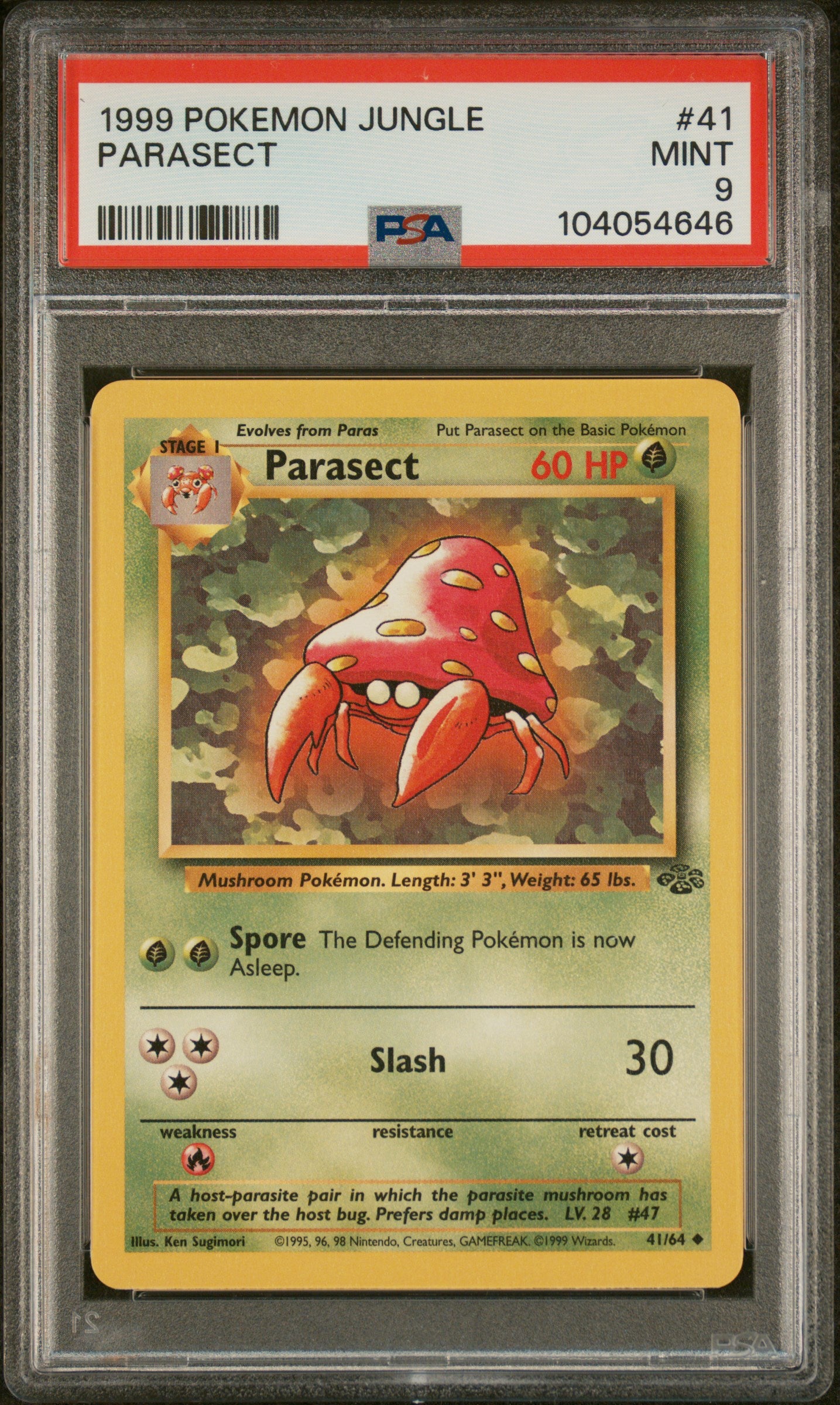 1999 Pokemon Jungle #41 Parasect PSA 9