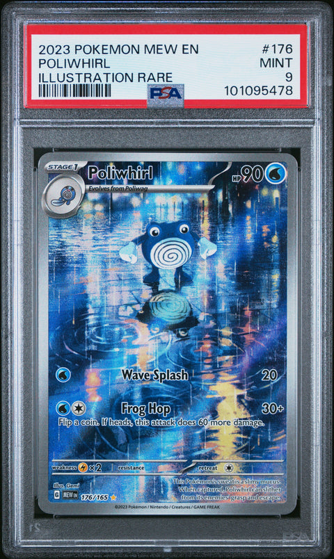 2023 Pokemon Mew En-151 #176 Poliwhirl Illustration Rare PSA 9