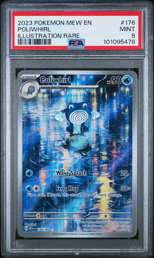 2023 Pokemon Mew En-151 #176 Poliwhirl Illustration Rare PSA 9