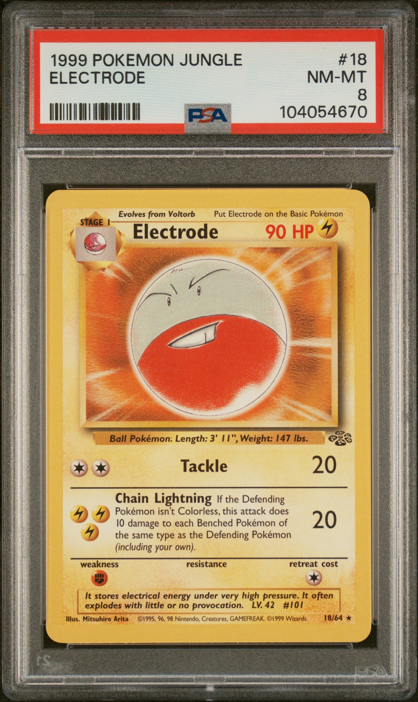 1999 Pokemon Jungle #18 Electrode PSA 8