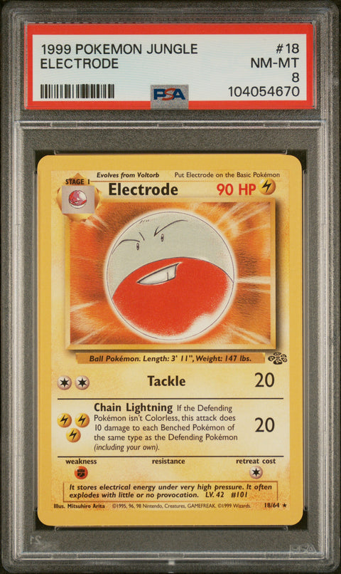 1999 Pokemon Jungle #18 Electrode PSA 8