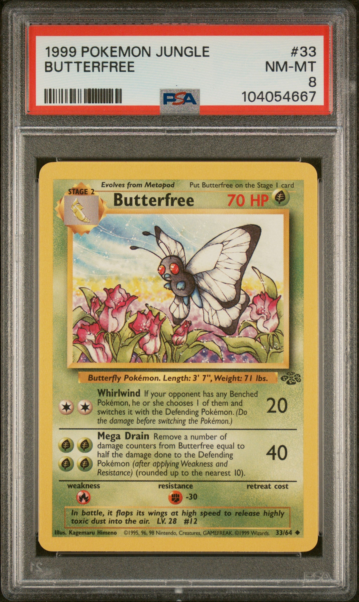 1999 Pokemon Jungle #33 Butterfree PSA 8