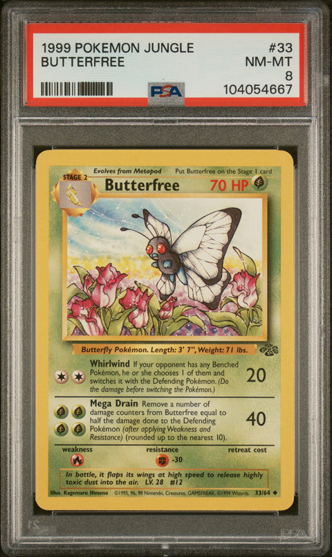 1999 Pokemon Jungle #33 Butterfree PSA 8