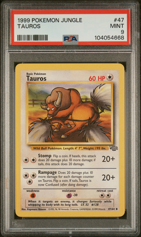 1999 Pokemon Jungle #47 Tauros PSA 9