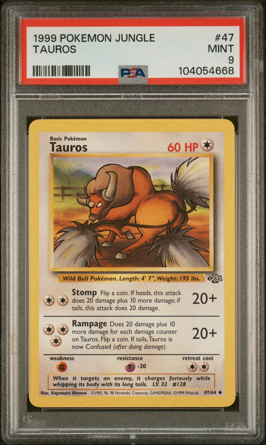 1999 Pokemon Jungle #47 Tauros PSA 9