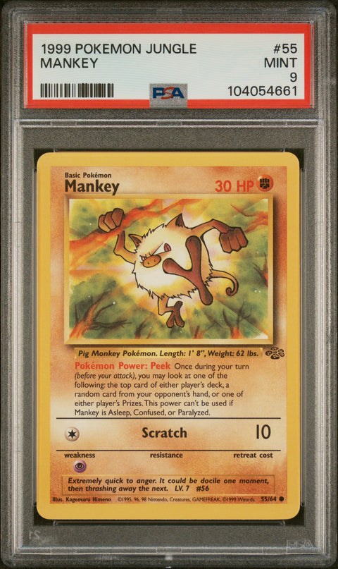 1999 Pokemon Jungle #55 Mankey PSA 9