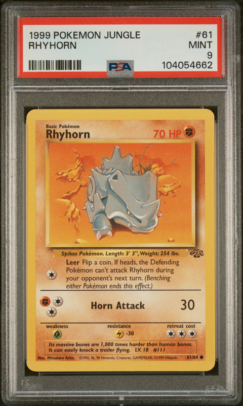 1999 Pokemon Jungle #61 Rhyhorn PSA 9