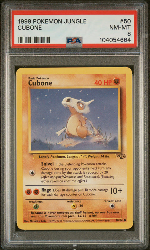 1999 Pokemon Jungle #50 Cubone PSA 8