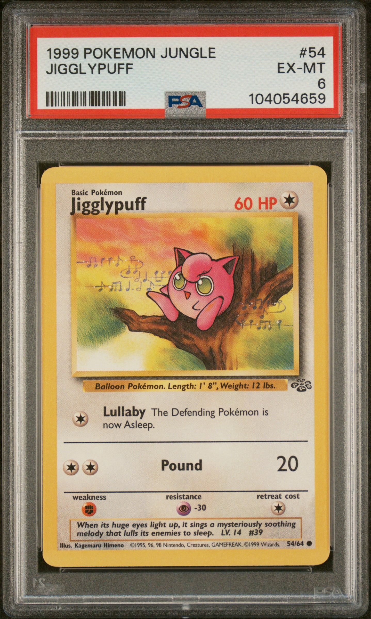 1999 Pokemon Jungle #54 Jigglypuff PSA 6
