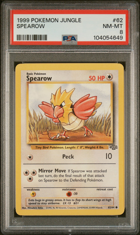 1999 Pokemon Jungle #62 Spearow PSA 8