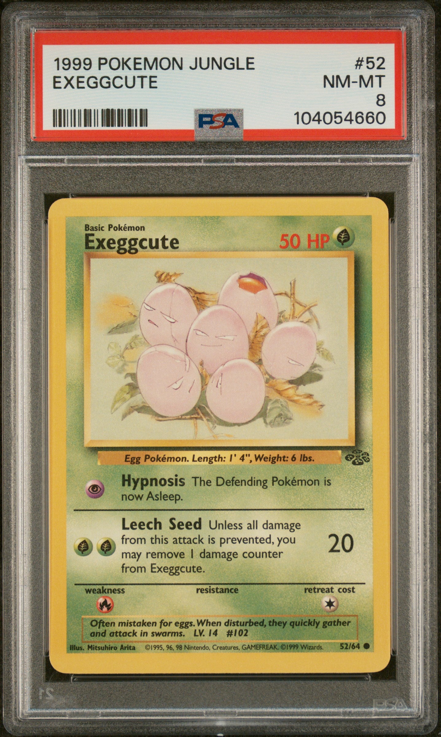 1999 Pokemon Jungle #52 Exeggcute PSA 8