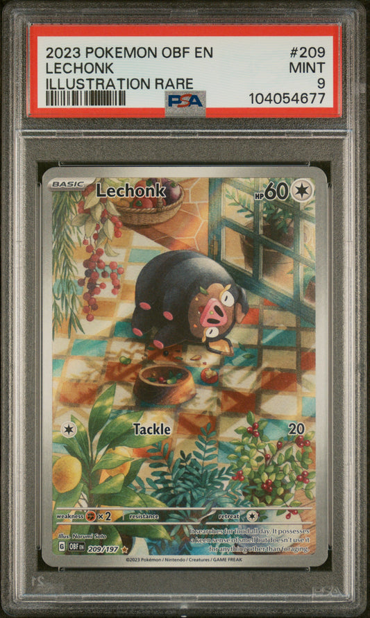 2023 Pokemon Obf En-Obsidian Flames #209 Lechonk Illustration Rare PSA 9
