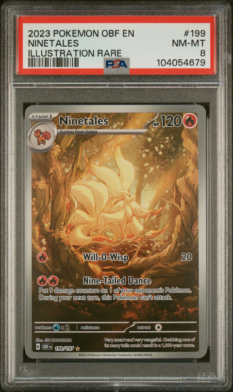2023 Pokemon Obf En-Obsidian Flames #199 Ninetales Illustration Rare PSA 8