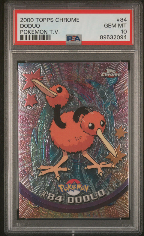 2000 Topps Chrome Pokemon T.V. #84 Doduo Pokemon T.V. PSA 10