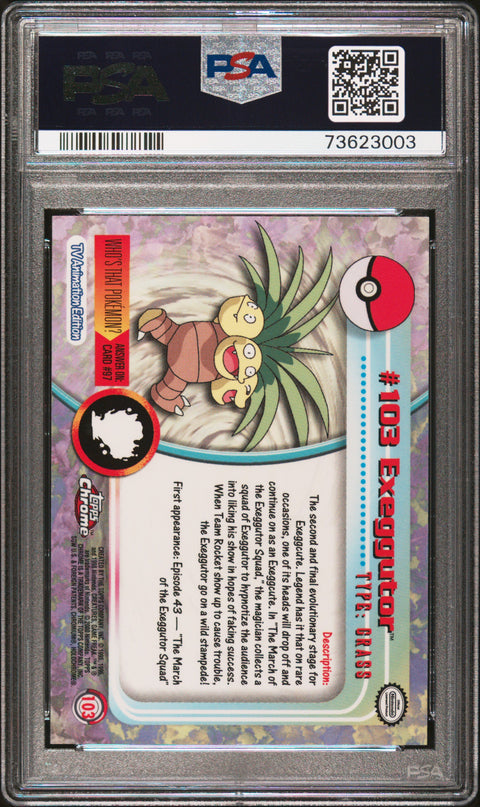 2000 Topps Chrome Pokemon T.V. #103 Exeggutor Pokemon T.V. PSA 10