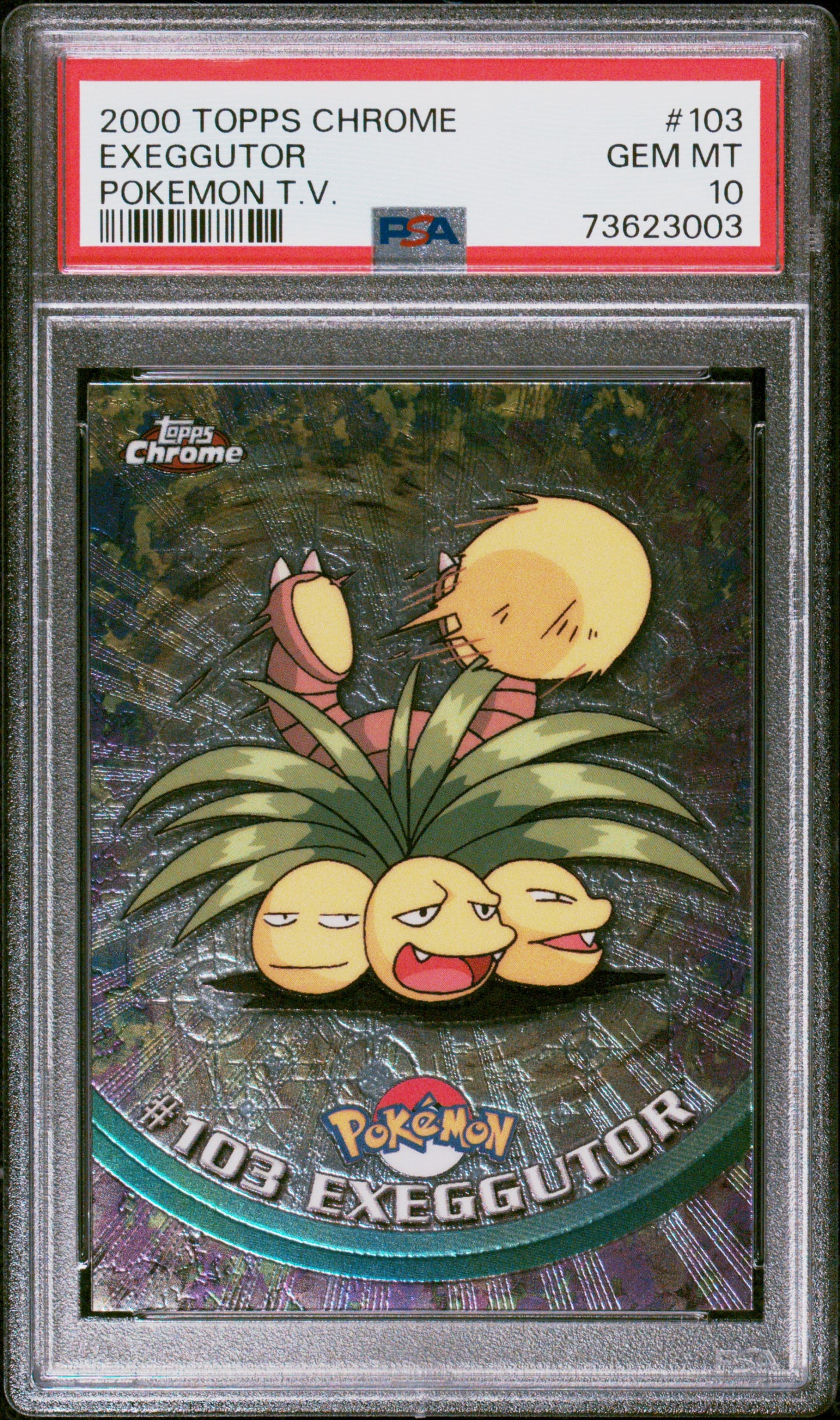 2000 Topps Chrome Pokemon T.V. #103 Exeggutor Pokemon T.V. PSA 10