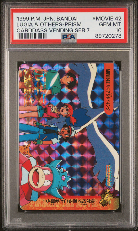 1999 Pokemon Japanese Carddass Vending Series 7 #42 Lugia & Others-Prism PSA 10