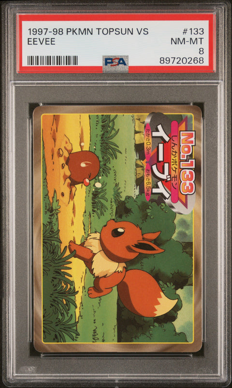 1997-98 Pokemon Topsun Vs #133 Eevee PSA 8
