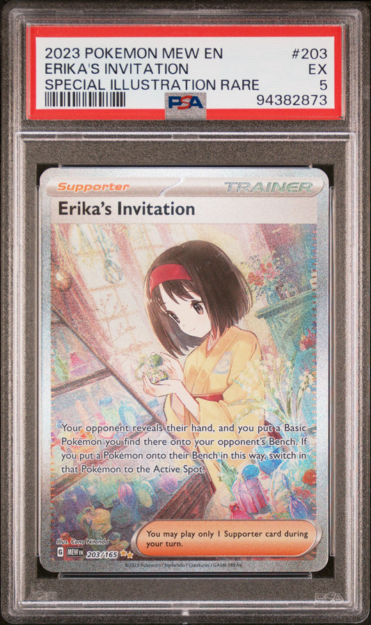 2023 Pokemon Mew En-151 #203 Erika'S Invitation Special Illustration Rare PSA 5