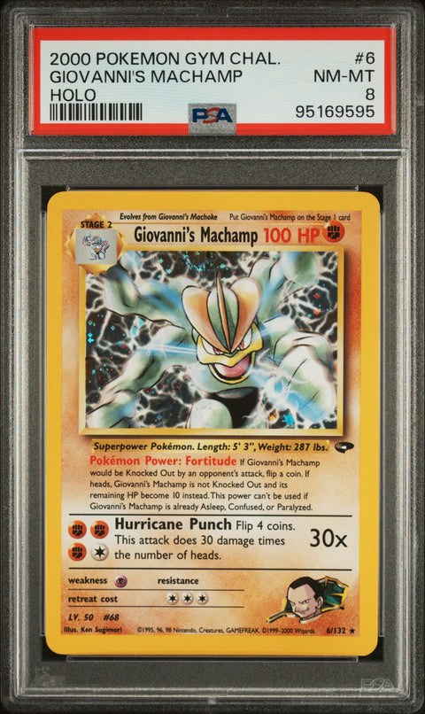 2000 Pokemon Gym Challenge #6 Giovanni'S Machamp Holo PSA 8
