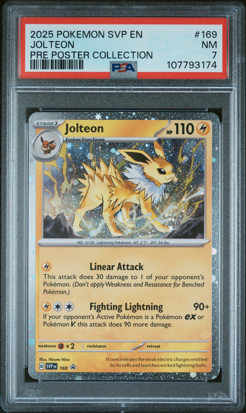 2025 Pokemon Svp En-Sv Black Star Promo #169 Jolteon Pre Poster Collection PSA 7