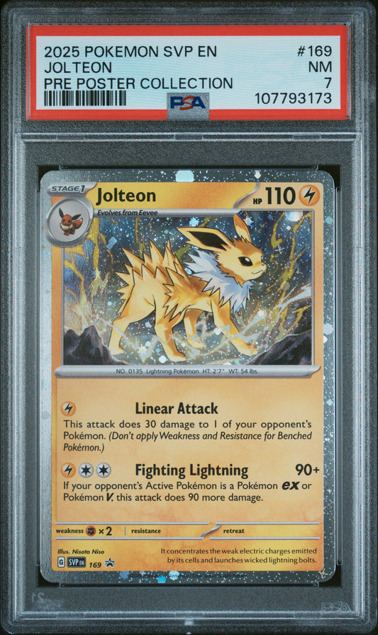 2025 Pokemon Svp En-Sv Black Star Promo #169 Jolteon Pre Poster Collection PSA 7