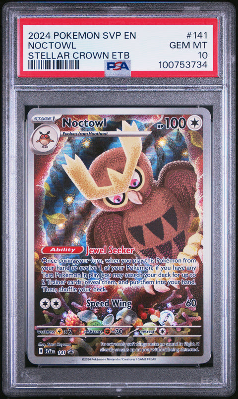 2024 Pokemon Svp En-Sv Black Star Promo #141 Noctowl Stellar Crown Etb PSA 10