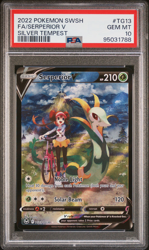 2022 Pokemon Sword & Shield Silver Tempest #TG13 Fa/Serperior V PSA 10