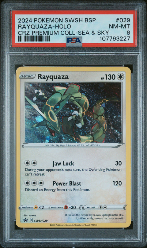 2024 Pokemon Swsh Black Star Promo #029 Rayquaza-Holo PSA 8