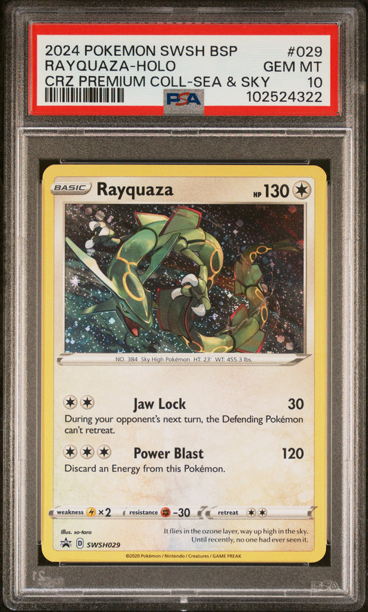 2024 Pokemon Swsh Black Star Promo #029 Rayquaza-Holo PSA 10