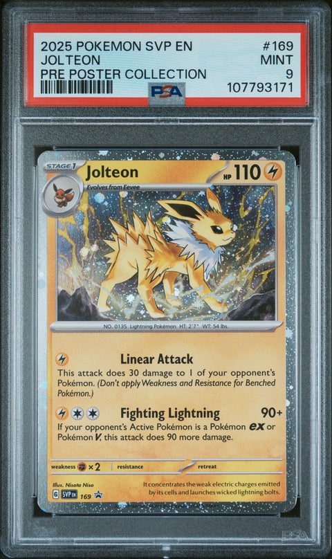 2025 Pokemon Svp En-Sv Black Star Promo #169 Jolteon Pre Poster Collection PSA 9
